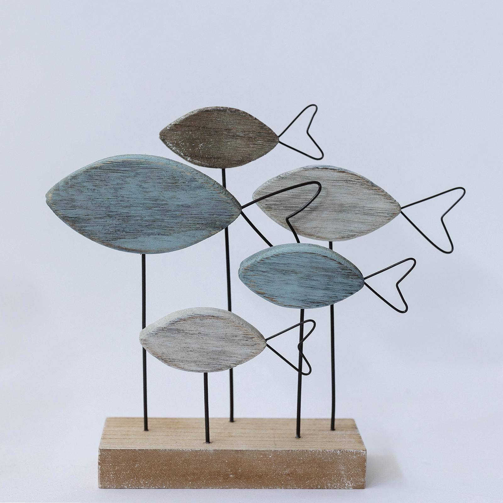 Wooden Fish with Wire Tails