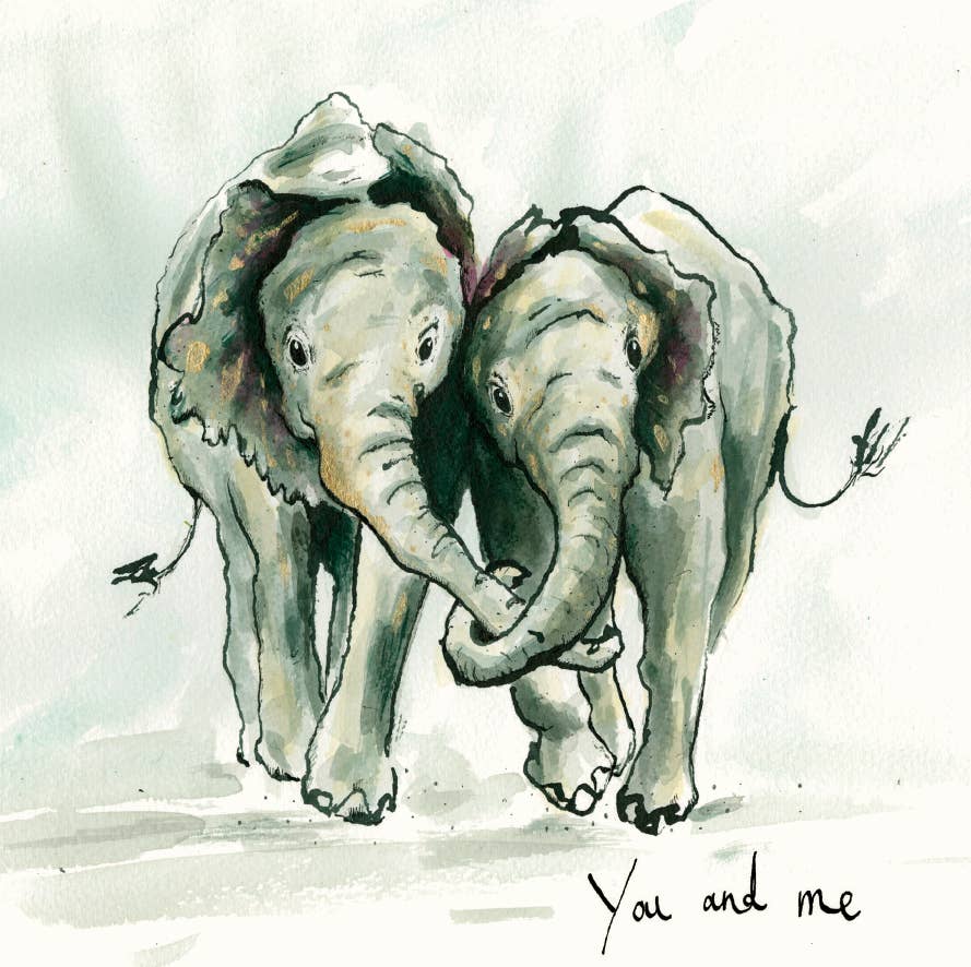 You and Me Elephant Card