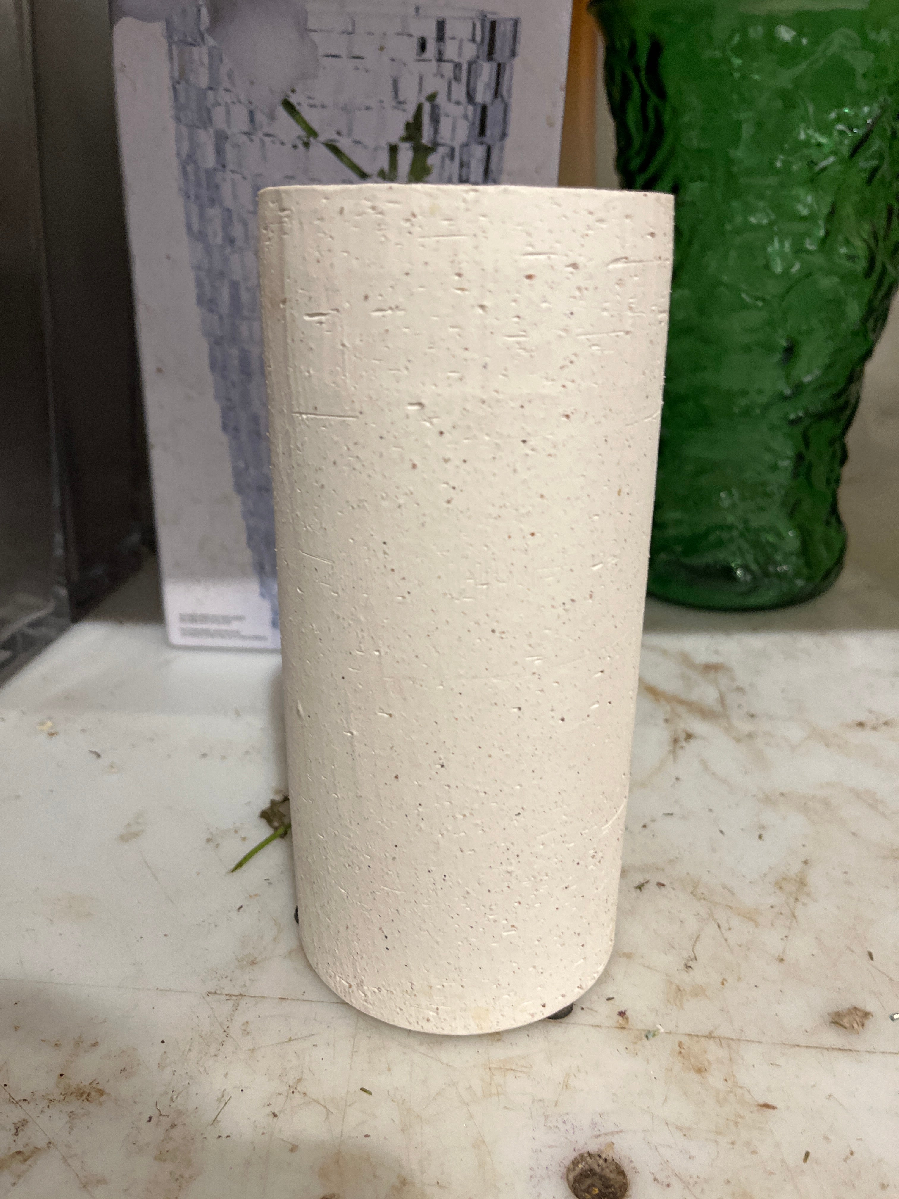 White wood vase