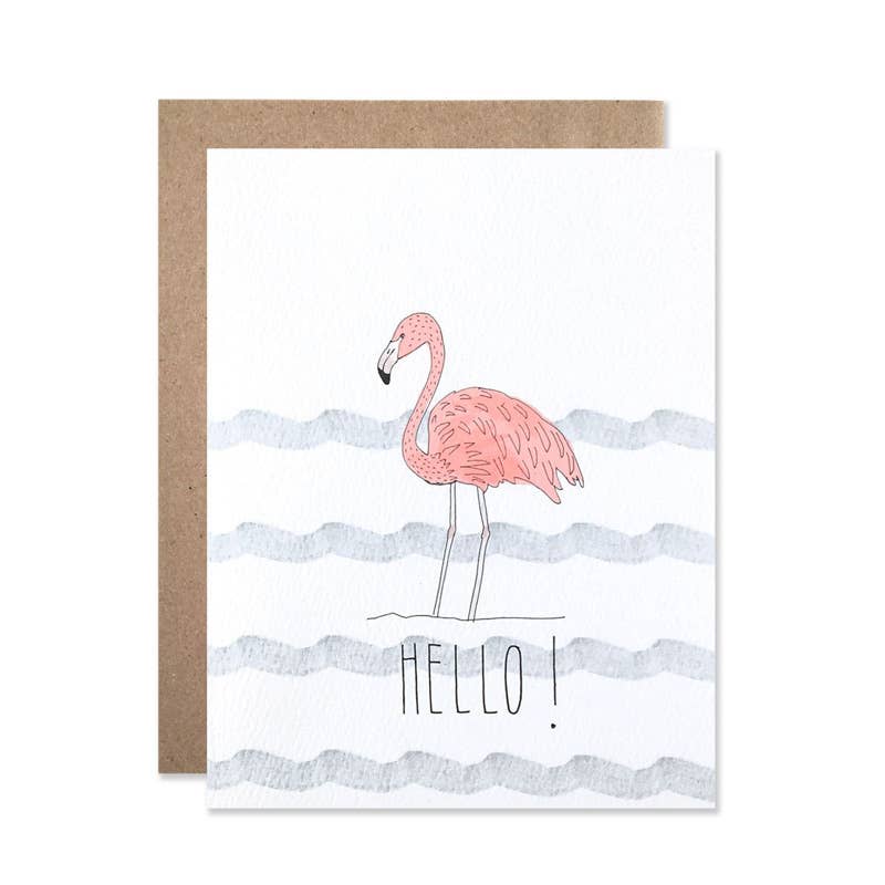 Hello Flamingo Card