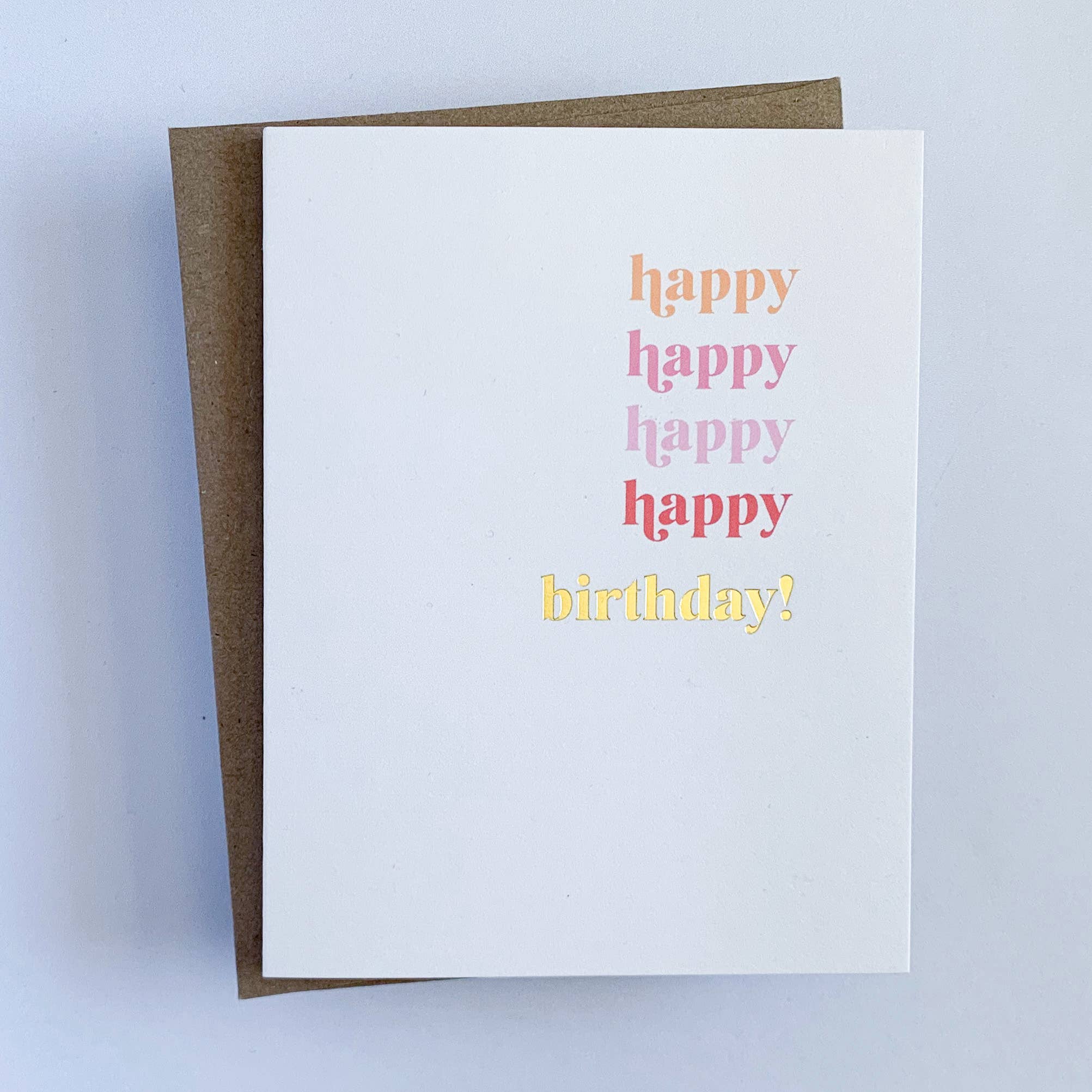 Happy Happy Birthday Gold Foil Greeting Card