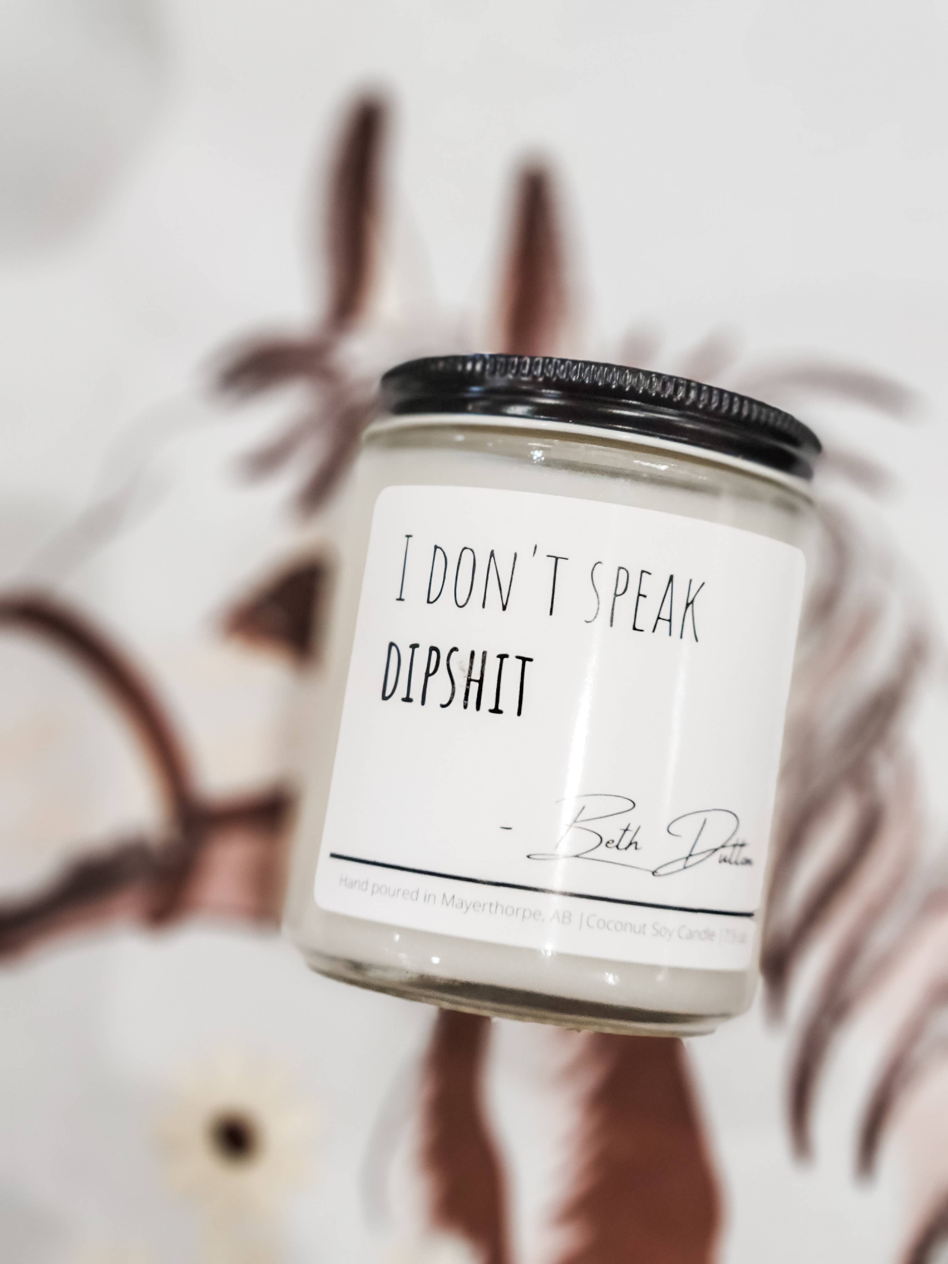 I Don't Speak  Dipshit - Funny, Rude, Sweary Candle, Naughty